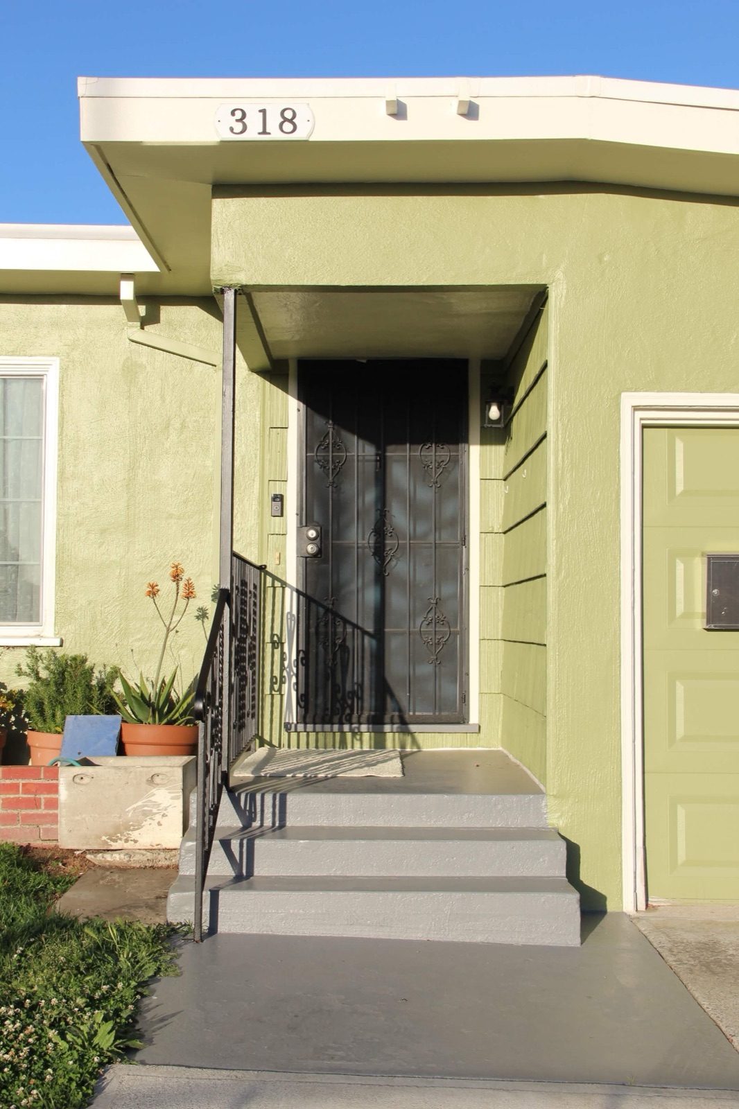 Painted entry steps and front door